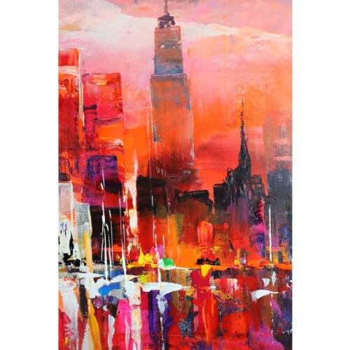 Contemporary art abstract paintings City view Willem Haenraets oil on Canvas hand painted High quality Wall pictures