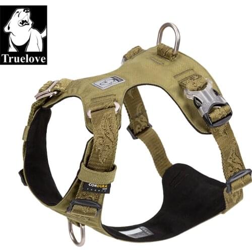 Truelove Lightweight Dog Harness Waterproof Durable Nylon Pet Dog Vest Harness Reflective Adjustable for Small Large Dogs Leash