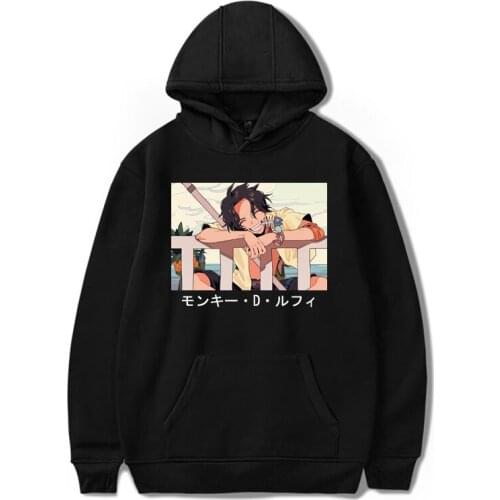 One Piece Hoodie Sweatshirt Japan Anime Printed Ace Luffy Clothes Autumn Unisex Fashion Harajuku Oversize Streetwear Pullover