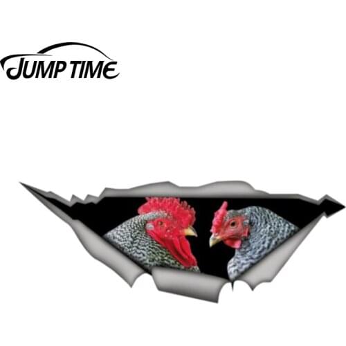 Jump Time 13cm x 4.8cmdominique chickens sticker car decoration 3D Pet Graphic Vinyl Decal Car Window Laptop Bumper Car Stickers