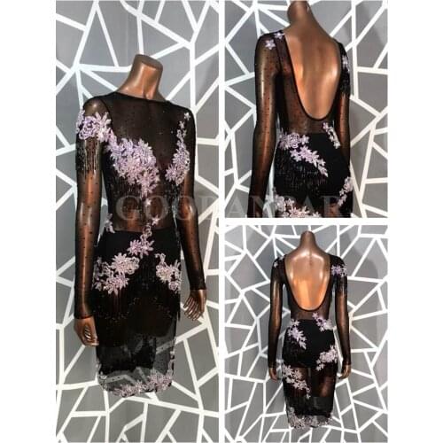 Latin Dance Dress Women sexy latin dress Girls latin Dance Wear Salsa Samba dance wear latin dance costume mesh fabric latin