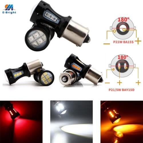 1PC Car Bulbs S25 BA15S P21W 1156 Turn Lights Reverse Stop Brake Lamps 1157 BAY15D P21/5W 3030 18SMD 9-30V Non-polar Auto