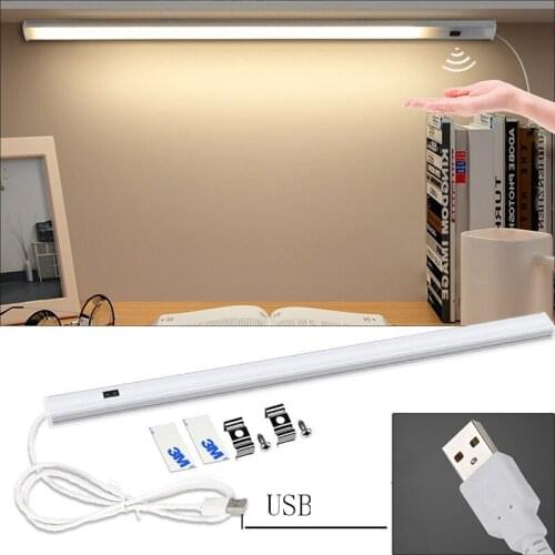 3 Color USB Powered Smart LED Kitchen Light Hand Sweep Sensor Lamp Backlight for Cabinet Wardrobes Drawer 30/40/50cm Flash Parts
