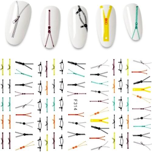 1 piece of 3D nail sticker zipper design cactus nail sticker transfer sticker nail art DIY decoration fashion