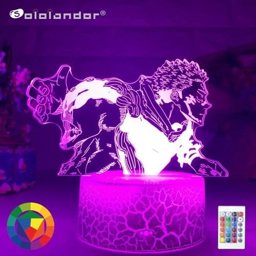 3D LED Night Lights Japanese Anime Lamp Yuji Itadori Figure for Kids Bedroom Decor Nightlight Manga Cool Gift Child Table Lamps