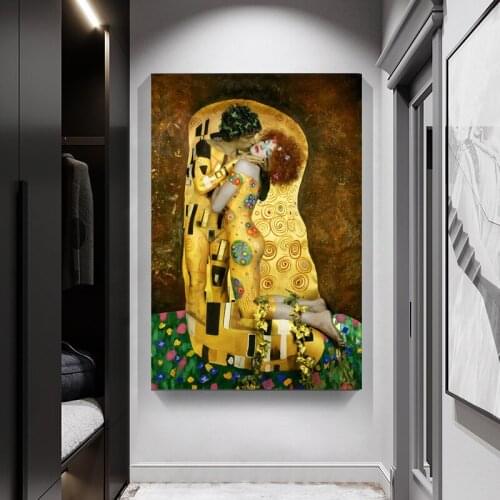 Diy Diamond Painting 5D Golden Artist Gustav Klimt kiss Embroidery Puzzle Diamond Mosaic Christmas Gift Wall Decoration 2021