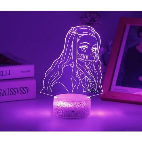 Demon Slayer Anime Lamp Only Acrylic Board Kanae Kocho Night Light For Kid Child Room Party Decor Kimetsu No Yaiba Nezuko Kamado