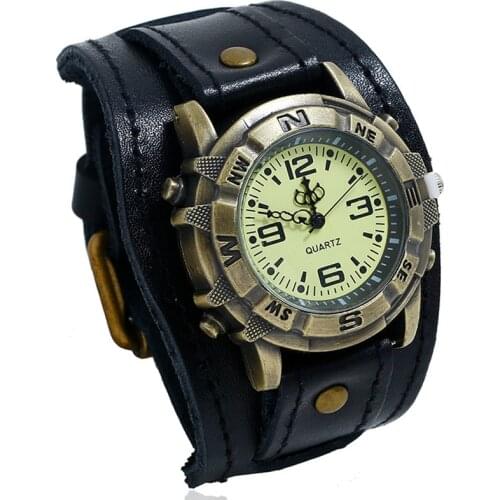 Watch for Men Luxury Wristwatch Quartz Wristwatches Fashion Rock Punk Style Sport Mens Watches Retro Leather Relogio Masculino