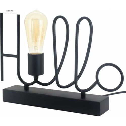 CX Retro Black Hello Decorative Table Lamp