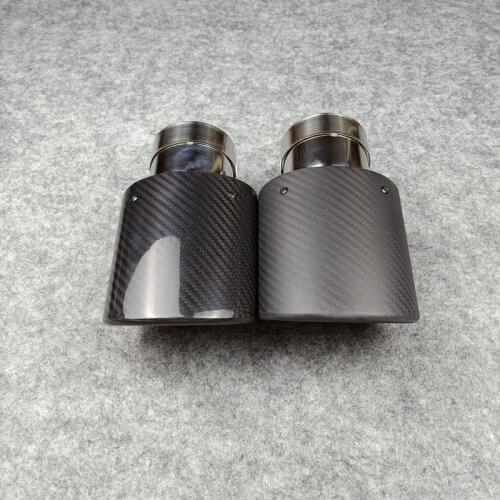 Car Muffler Car Universal Carbon Fiber Stainless Steel Matte/Glossy Outlet 75-105/95-115MM Exhaust tips Tailpipe