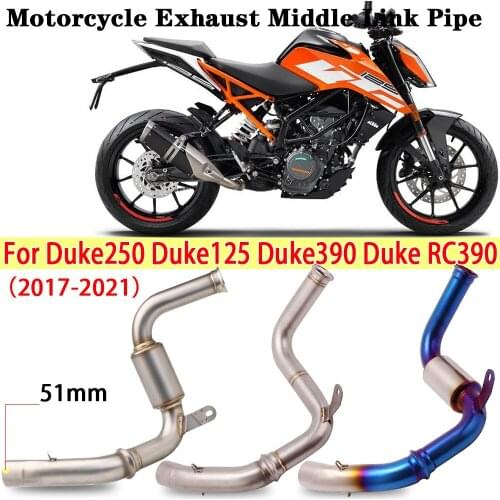 For DUKE 125 Duke 250 Duke 390 Duke RC390 Motorcycle Exhaust Escape Moto Modified Middle Link Pipe Stainless Steel Middle Tube