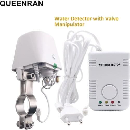 Home Water Detector Alarm System Water Leaking Alarm Sensor with Valve Manipulator and Sensitive 2 Pin Water Probe