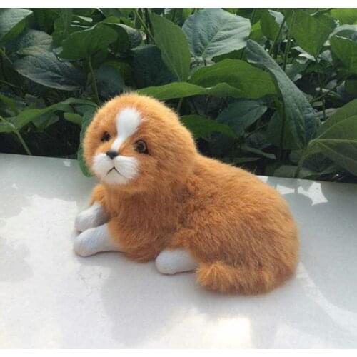 Fancytrader Simulation Animals Fox Dog Bunny Toy Made of Polyethylene&Furs Realistic Mini Doll Decoration Props 15cm