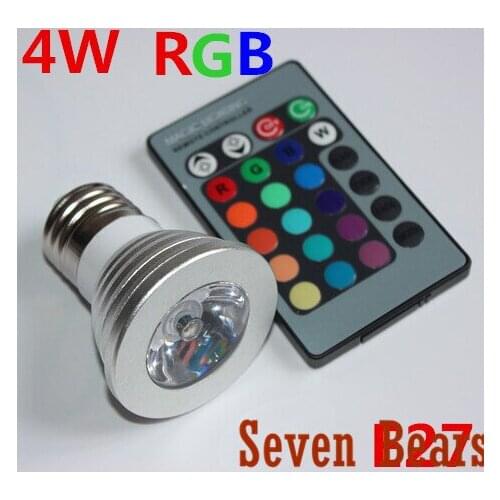RGB LED lamps 16 Color Change bulb E27 3W Spotlight AC 85V 110V 220V 265V for Home Party Decoration light with IR Remote 1pcs