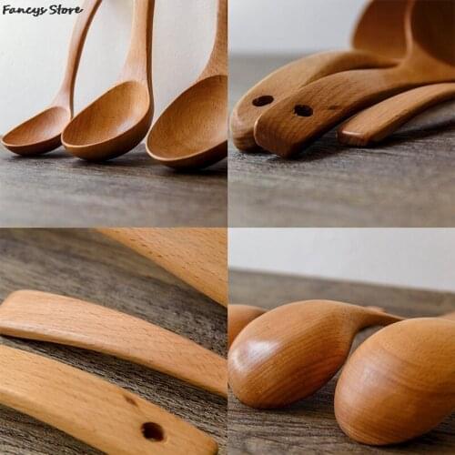 Giant Wooden Easy Clean Curry Soup Spoon Miso Soup Tool Multi Wooden Cooking Spoon Reusable Kitchen Soup Porridge Spoon Utensil