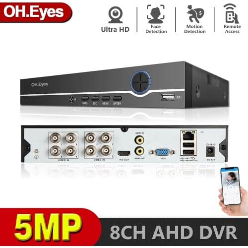 HD 8 Channel DVR Video Recorder H.265+ 5MP 4MP 1080P 8CH 5 in 1 Hybrid DVR With 3G Wifi function for CCTV XVi TVi CVI IP Camera