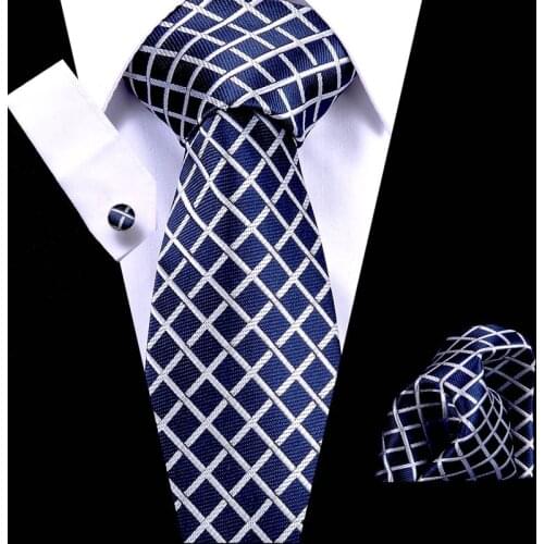Joy alice Men`s Classic Tie 100% Silk Novelty Geometric 30 Styles Tie Hanky Cufflinks Sets For Men`s Wedding Business Party