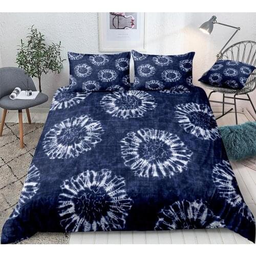 Tie-dyed Bedding Set Tie Dye Duvet Cover Set Floral Bed Set Art Home Textiles King Quilt Cover Teens Dropship Queen 3PCS