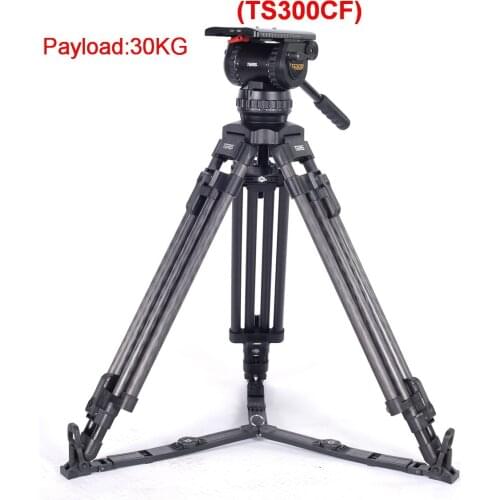 TERIS TS300CF TRIX TX-V20T Tripod TERIS TS350CF TRIX TX-V25T Carbon fiber Kit with Fluid Head Load 30--40KG DSLR Tripod