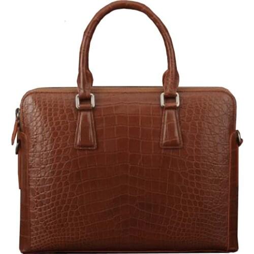 Ourui true crocodile male business men briefcase Genuine crocodile leather Large men crocodile bag male men handbag