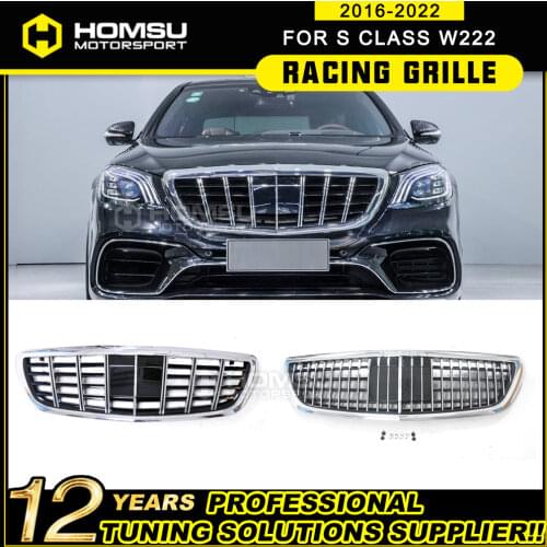 New S Class Grille For W222 Sedan Silver Front Racing Grill 2015-2018 S320 S400 S350 S500 S450 Great Fitment