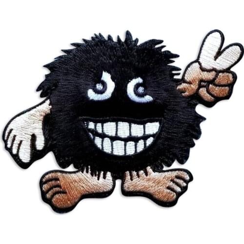Vintage Peace Troll Iron on Embroidered Patch Cute Cartoon Pathes Jeans for Kids Adults Iron on for Clothing DIY Sewing