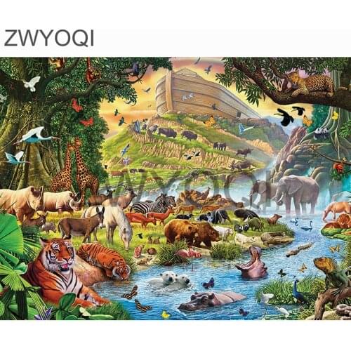 Full Square Diamond embroidery animal forest river Full Round Diamond mosaic animal forest 5D DIY Diamond painting Cross stitch