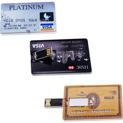 Custom Logo USB Flash Drive HSBC Master Credit Card Pen drive 2.0 64GB 8GB 16GB 32GB Memory Stick 4GB Pendrive Slim Flash Cards
