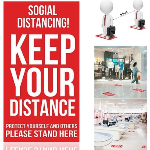 Safety Warning Sticker Keep Your Distance Caution Decal for Public Occassion Market Mall AUG889