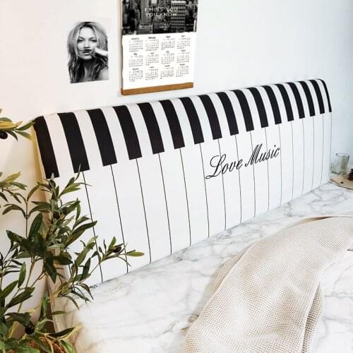 Simple Geometric Pattern Bed Head Cover Full Enclosed Elastic Dust-proof Bed Head Cover/ Protective Cover