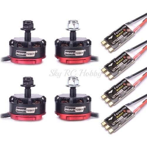 RS2205 2300KV 2205 CW / CCW Brushless Motor + Littlebee 30A BLHeli_S ESC for X220 QAV 250 FPV RC Racing Quad Motor Multicopter
