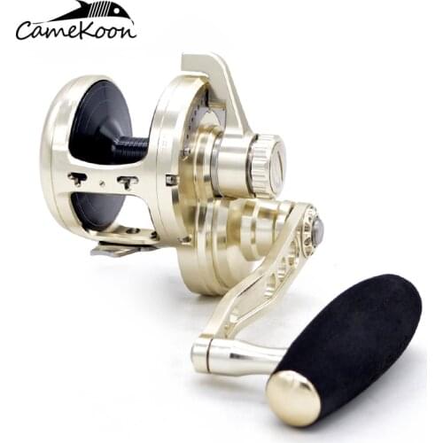 CAMEKOON Jigging Fishing Reel 30KG Power Drag Aluminum CNC Machined Saltwater Trolling Reel Large Line Capacity Reel