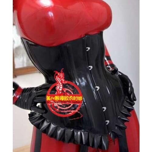 Sexy 1mm Black Latex Waist Trainer Corset Steel Bone Fetish Body Shaper Tummy Lace Belt