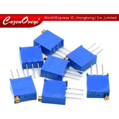10pcs 3296W 3296 50 100 200 500 ohm 1K 2K 5K 10K 20K 50K 100K 200K 500K 1M ohm 103 100R 200R 500R Trimpot Trimmer Potentiometer