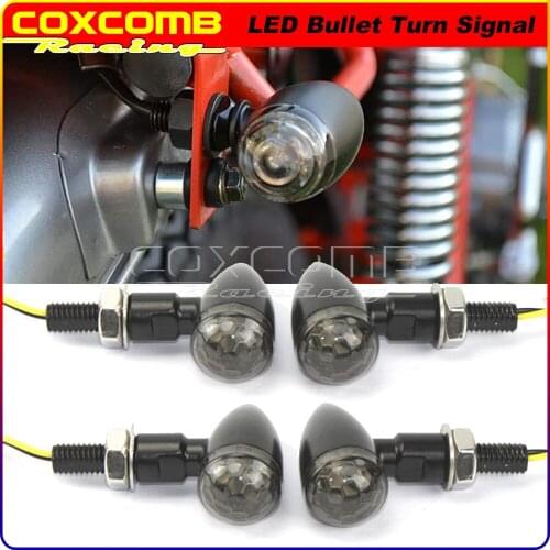 Universal 8mm LED Bullet Turn Signal Light Micro Mini Vintage Motorbike Indicator Blinker Flasher Warning Light For BMW Honda