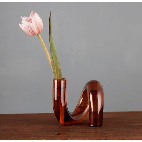 Flower Vase For Table Decoration Living Room Vase Fleur Table Ornaments Desktop Dried Flower Glass Vase