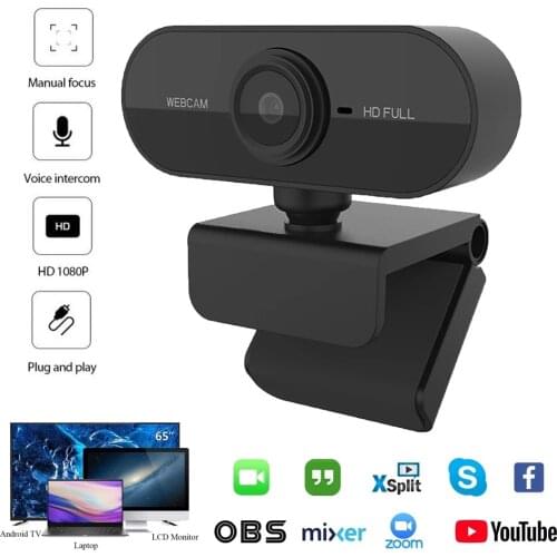 Webcam 1080P HD Web Camera With Microphone USB Plug Web Cam For PC Computer Mac Laptop Desktop Live Video Calling Mini Camera