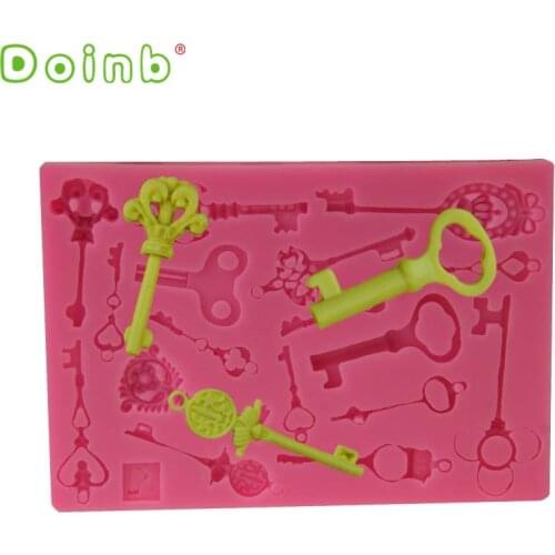 Vintage Keys Silicone Mold Cake Decorating Tools Resin Polymer Clay Tools Candy Sugarcraft Moulds