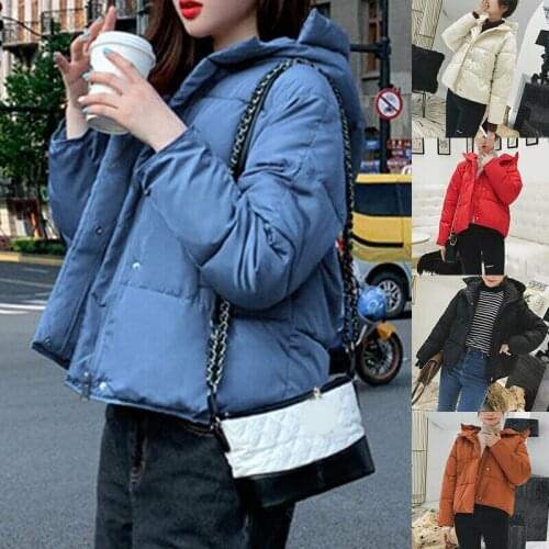 Womens Loose Hooded Winter Warm Zipper Jacket Overcoat Coat Outwear Top Parkas
