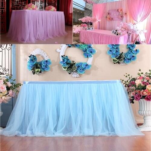 1pc MultiColor Table Skirt Cover Birthday Wedding Festive Party Decor Table Cloth Birthday Party Home Decor 50*100CM