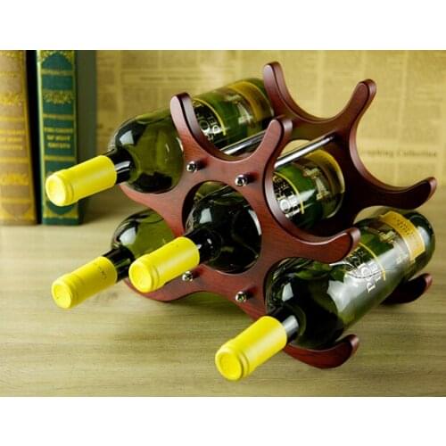 1PC Wine Racks Wooden Wine Bottle Holder for 6 Bottles Wine Stand Shelf Tabletop Decoration Home Bar Storage Shelf JB 2042