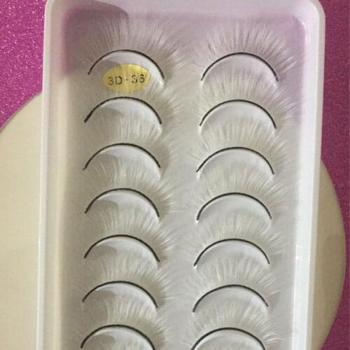 10 Pairs 3D White Mink Lashes Wholesale Natural Long Thick Fluffy Colorful False Eyelashes Lash Extension Makeup Tool