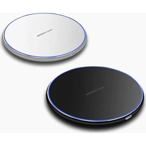 10W mirror smart QI wireless Type-c charger xk-01 metal copper round desktop mobile phone wireless charger fast charge