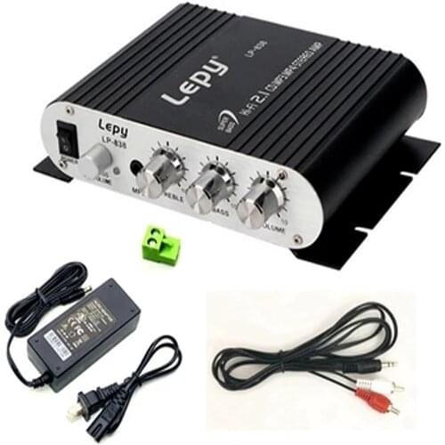 12V Mini Speaker 838HIFI Amplifier With Subwoofer 2.1 Channel 2.0+With Heavy Bass