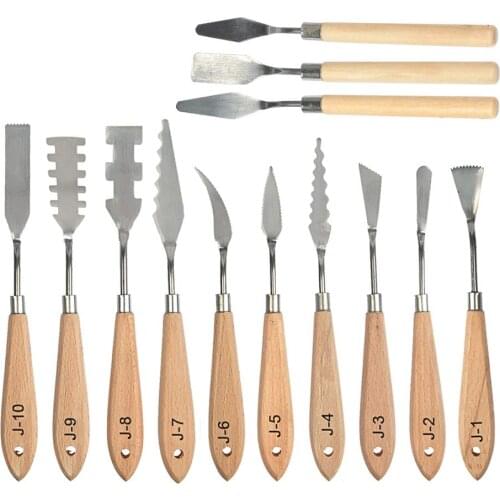 13PCS Oil Painting Palette Knives Set with Different Shapes and Sizes Stainless Steel Palette Spatula Painting Mixing Scraper