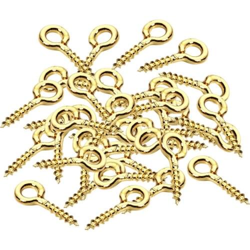 50pcs Gold Screw Eye Pins Eyelets Screw for Keychain Clay Jewelry Assortment