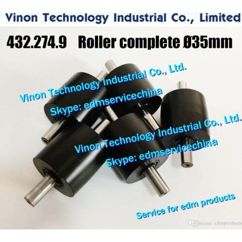 Agie 432.274.9 edm Roller complete for wire capture Ø35mm for Agie AC150-AC370HSS 432.274,4322749,A432274 Roller wire receptable