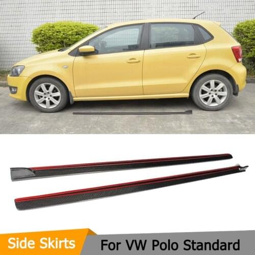 Carbon Fiber Auto Side Body Skirts Apron Lip for Volkswagen VW POLO Standard Hatchback 4 Door Only 2014-2016 Non GTI R