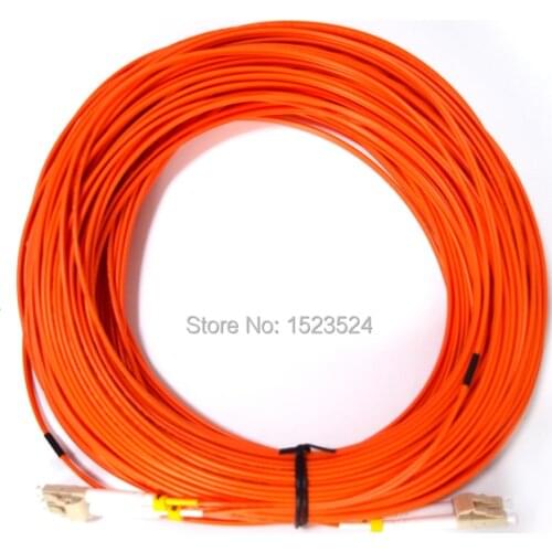 Free Shipping Fiber Optic Patch Cord LC/UPC-LC/UPC Multi-mode MM Duplex fiber Jumper 62.5/125um 2.0mm 50 Meters