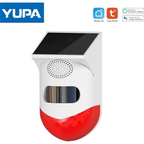 Wireless And WIFI TUYA Smart Life Infrared Detector Wifi Alarm System Solar Siren Outdoor PIR Waterproof Wireless Strobe Siren